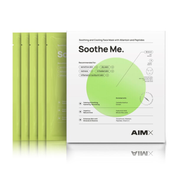 Greito poveikio raminanti veido kaukė su peptidais AIMX „Soothe Me“  5 vnt. - Image 4