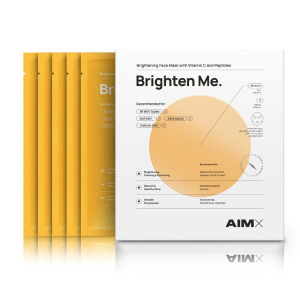 Greito poveikio skaistinanti veido kaukė su vitaminu C AIMX „Brighten Me“ 5 vnt. - Image 2