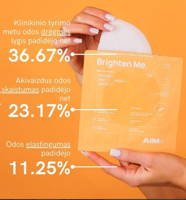 Greito poveikio skaistinanti veido kaukė su vitaminu C AIMX „Brighten Me“ 5 vnt. - Image 4