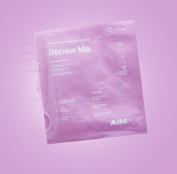 Greito poveikio lakštinė veido kaukė su peptidais ir kolagenu AIMX „Renew Me“ 1 vnt - Image 2