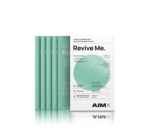 Drėkinanti ir gaivinanti paakių kaukė su hialuronu AIMX „Revive Me“ 5 vnt